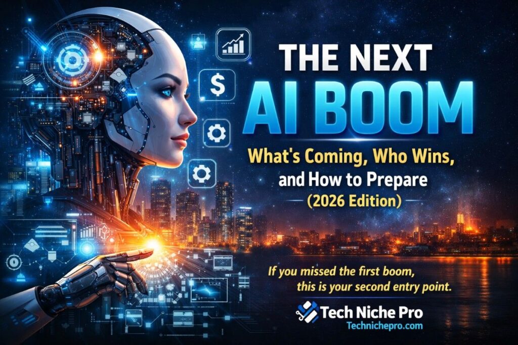 The next AI boom in 2026 showing AI agents, automation, and the future of artificial intelligence