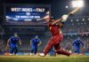West Indies vs Italy T20 World Cup 2026: Live Score, Highlights & Key Moments from Kolkata Clash West Indies vs Italy T20 World Cup 2026: Shai Hope anchors the innings as Italy strike in the middle overs.